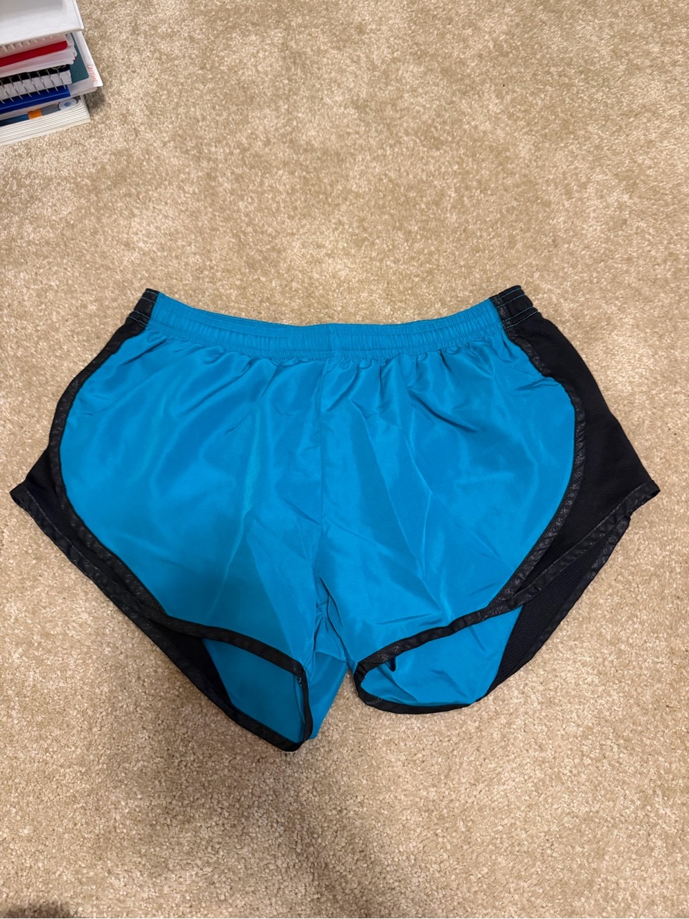 Soffe Teal Blue Women's Athletic Shorts with Black Trim